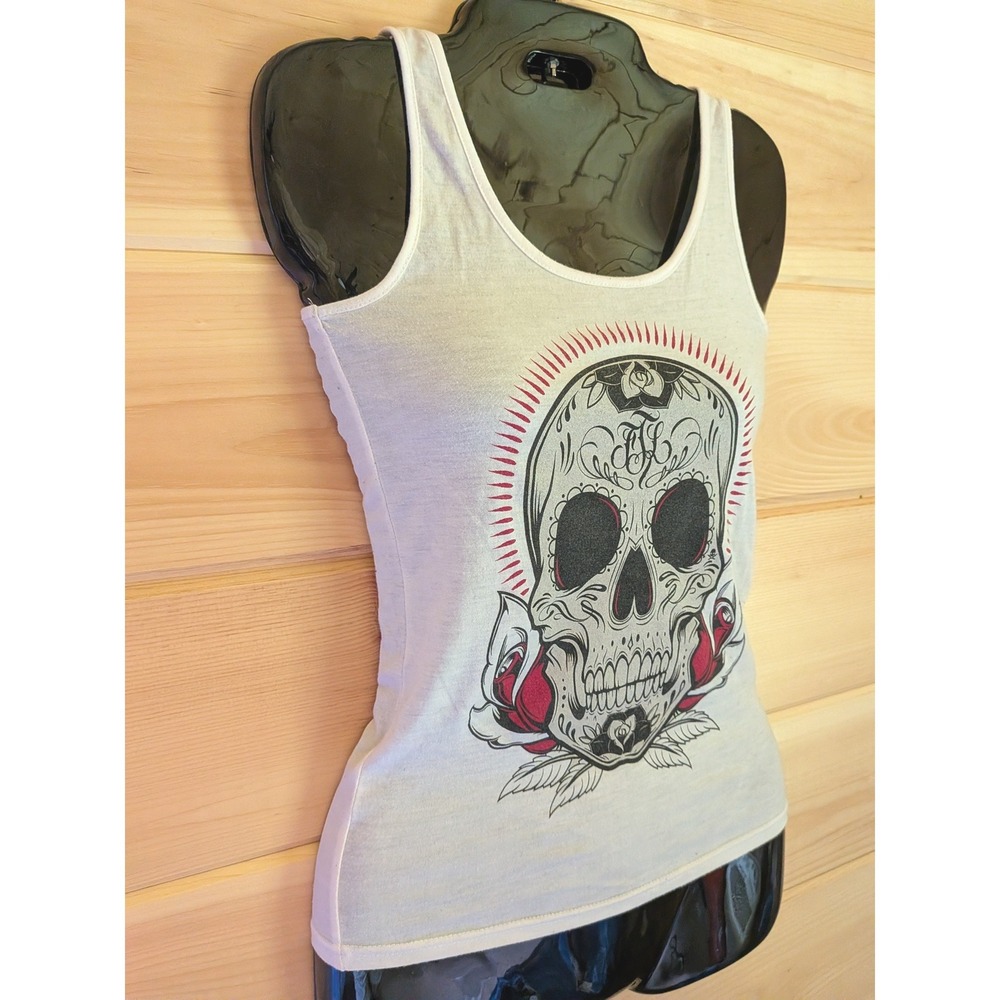 Fatal Tank Top Women S Sugar Skull Tattoo Art Rocker Edgy Streetwear Skater - Picture 2 of 7